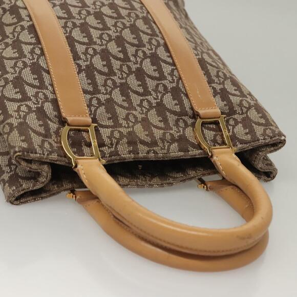 DIOR Trotter Canvas Hand Bag Brown Gold - Picture 6 of 12